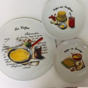 Vintage Crepe Serving Platter and set of 6 Plates